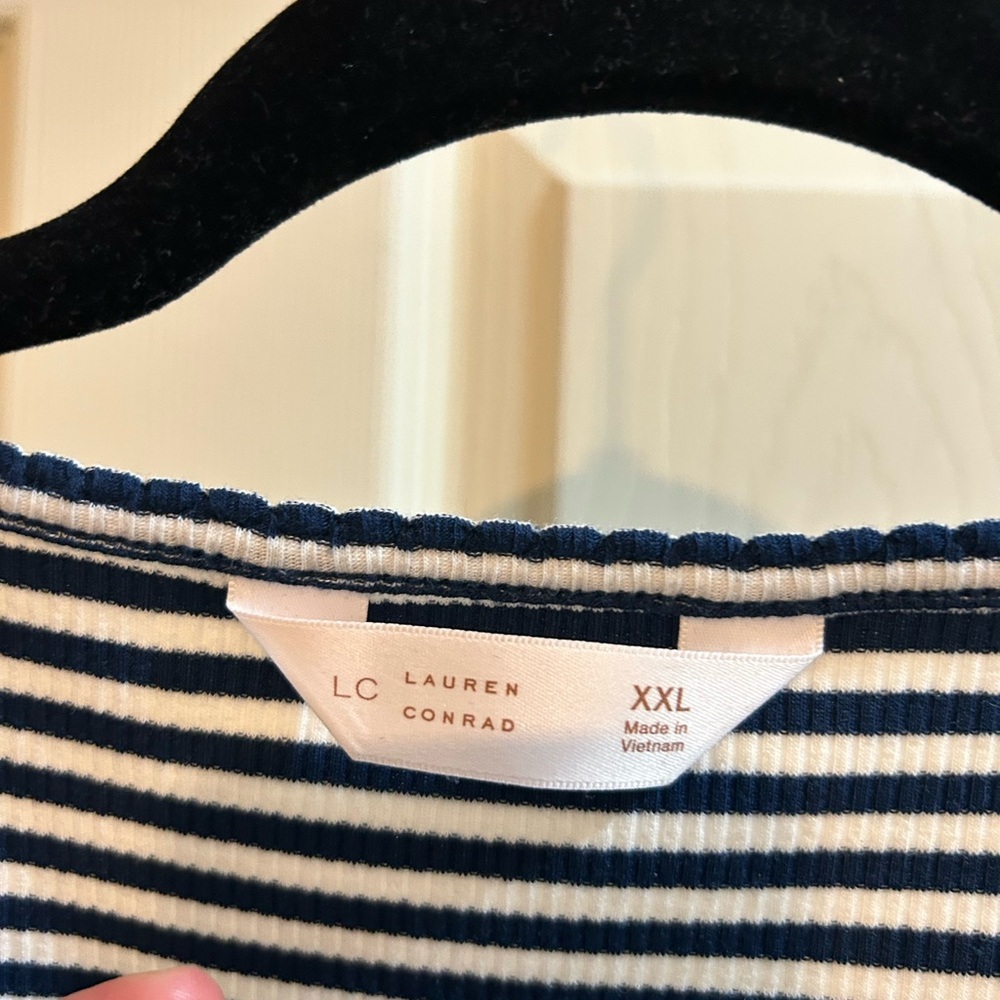 LC Lauren Conrad Black and White Striped Tank Top - Picture 4 of 4